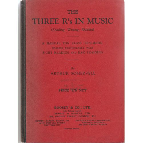 The Three Rs in Music 1931 1st edition Arthur Somervell