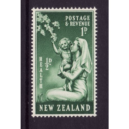 NEW ZEALAND 1949 HEALTH STAMP 1d + 1/2d GREEN SG698 U/M MINT #7