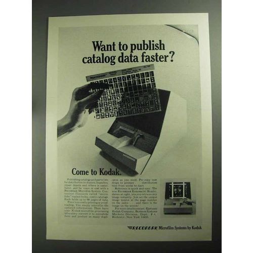 1968 Kodak Microfilm Systems Ad - Publish Catalog