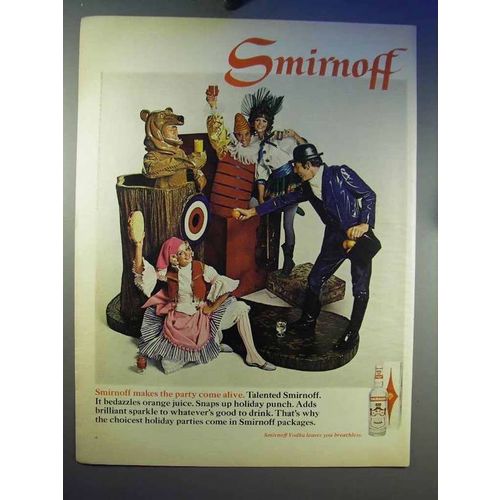 1968 Smirnoff Vodka Ad - Makes The Party Come Alive