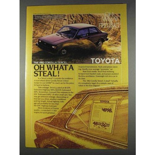 1982 Toyota Corolla Tercel Ad - Oh What A Steal