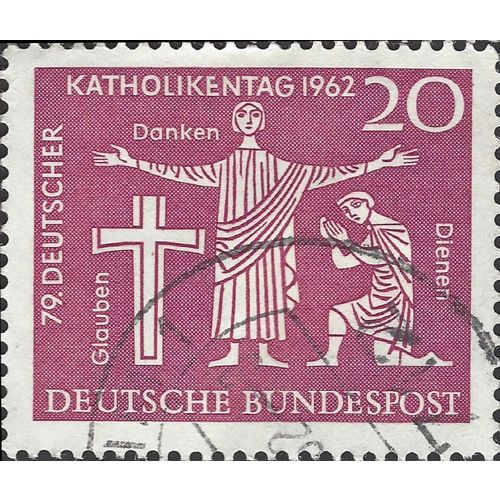 GERMANY, German catholic day, Hannover, violet 1962, 20pf, #2