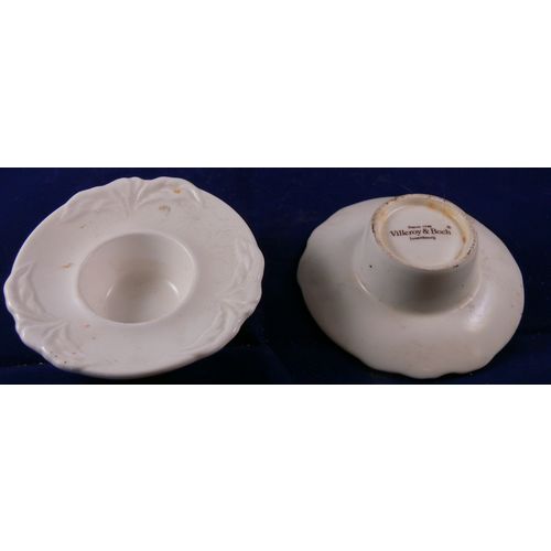 2 Vintage Villeroy & Boch Candle Holders White Porcelain