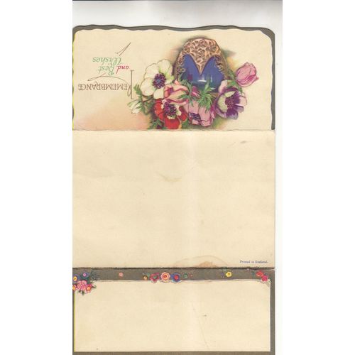 Vintage Birthday Card with Anenomes