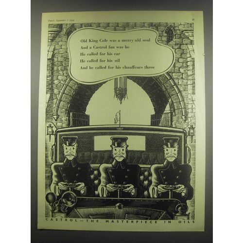 1949 Castrol Oil Ad - Old King Cole was a merry old soul