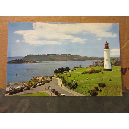 THE HOE AND DRAKE'S ISLAND, PLYMOUTH, DEVON unused vintage postcard (a) =