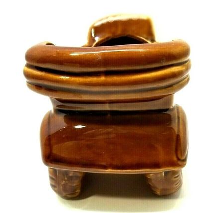 Vintage 4 1/4" Ceramic Brown Car Planter, Made in Japan (G18)