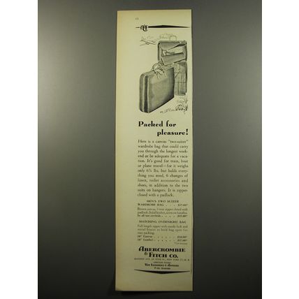 1950 Abercrombie & Fitch Luggage Advertisement - Packed for Pleasure!