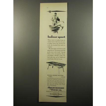 1950 Abercrombie & Fitch Folding Pocket Billiard Table Advertisement