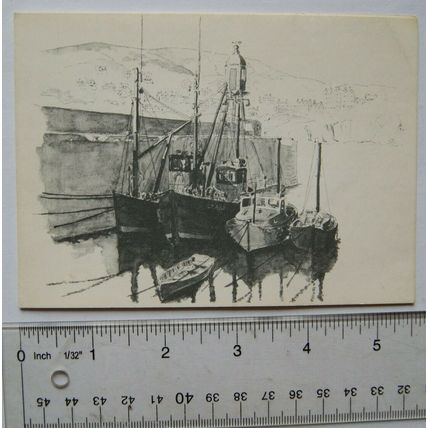 1974 notelet Herring Boats at Port Erin from Enid & Aidan Corlett, Castletown