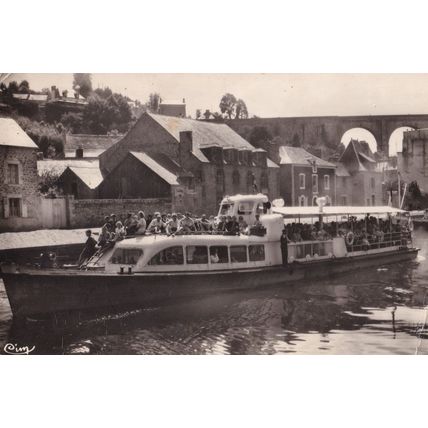Dinan Boat Guided Tour Ship Arrivee D'Une Vedette French RPC Postcard