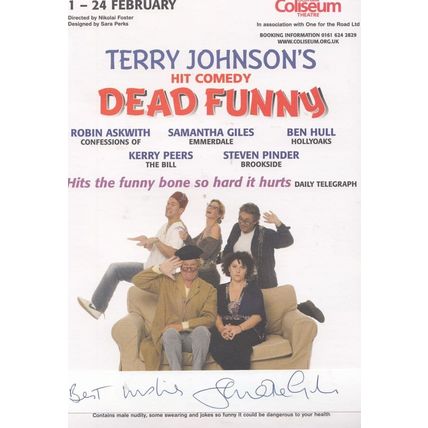 Samatha Giles of Emmerdale Farm Confessions Risque Star Signed Theatre Flyer