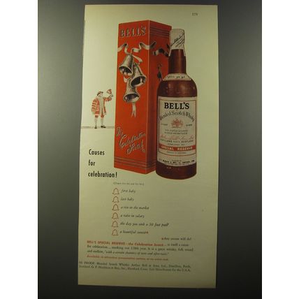 1953 Bell's scotch Ad - Causes for celebration