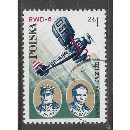 POLAND 1978 1z RWD - 6 AIRCRAFT SG 2539 FINE USED #2