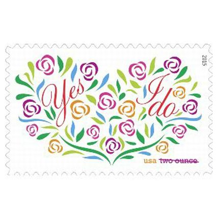 2015 Yes I Do Pane of 20 - 2 Oz Current Letter Rate Wedding Stamps Scott 5001