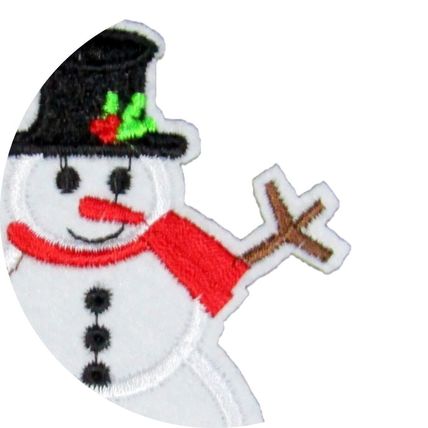 Snowman Iron On Patch Badge Motif Decoration Fun Winter Snow Kids Child P183