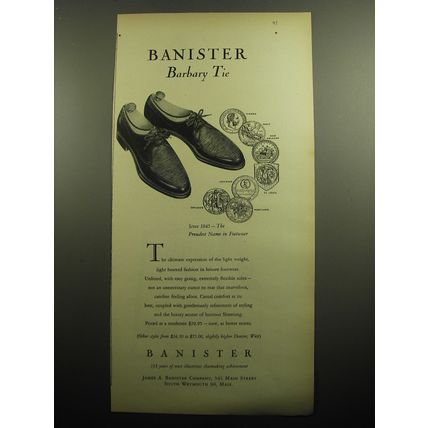 1958 Banister Barbary Tie Advertisement
