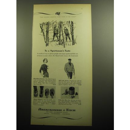 1958 Abercrombie & Fitch Advertisement - sweater, golf jacket, slippers