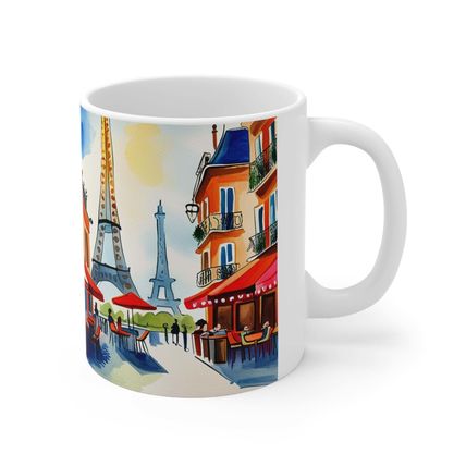At the Cafe Paris France #2 Mug Ceramic Coffee Mug 11oz