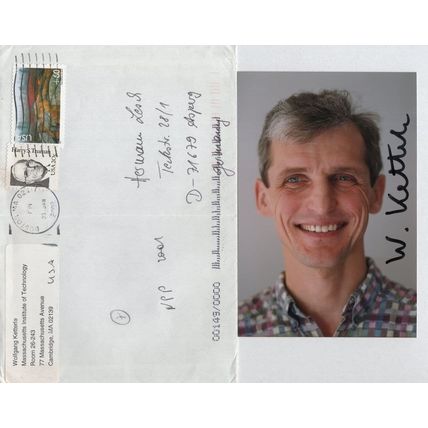 Wolfgang Ketterle Physics Nobel Prize Hand Signed Photo & COA Envelope