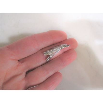 Small tiny silver metal filigree hair pin alligator clip barrette for fine thin
