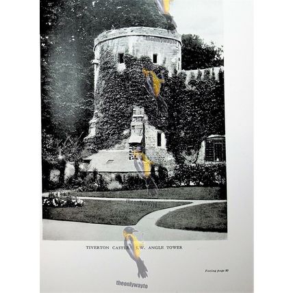 Tiverton Castle, Angle Tower & Powderham Castle, Book Illustration, 1926
