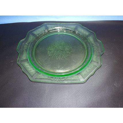 Rare Vintage Large Hocking Uranium Vaseline Green Princess 11.5" Dinner Plate