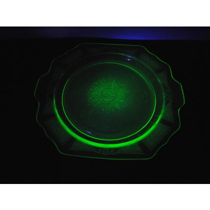 Rare Vintage Large Hocking Uranium Vaseline Green Princess 11.5" Dinner Plate