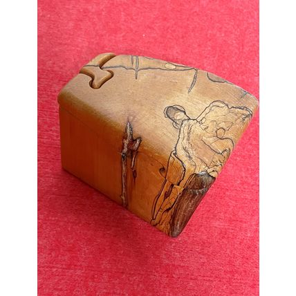 Unique Puzzle Box Handmade Vintage SIGNED Wooden Gift Box Trinket Box