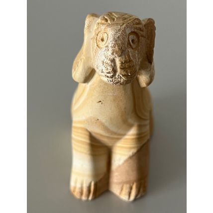 HAND CARVED STONE DOG FIGURE