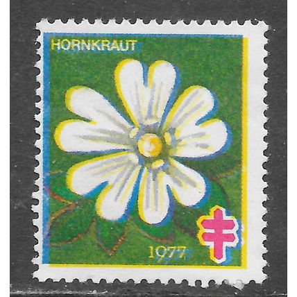 SOUTH AFRICA ? ANTI TUBERCULOSIS SEAL HORNKRAUT FLOWER 1977 paper adh no gum