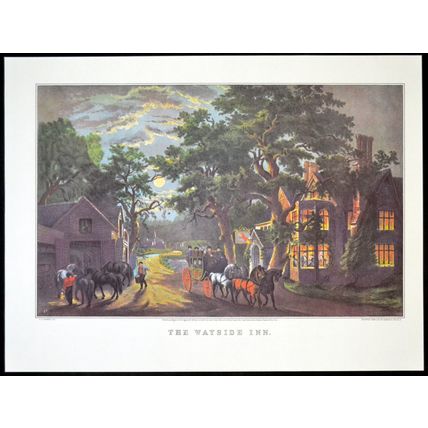 WAYSIDE INN 1952 Frances Flora Bond Palmer - Nathaniel Currier PRINT