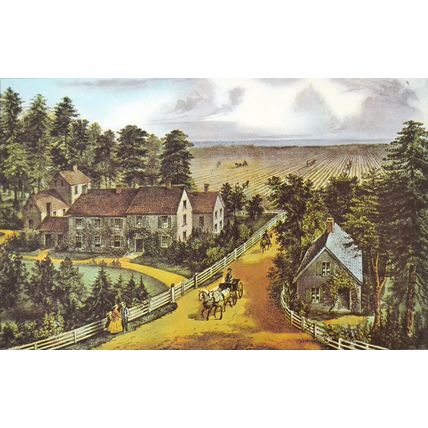WESTERN FARMERS HOME 1952 Nathaniel Currier - James Merritt Ives PRINT