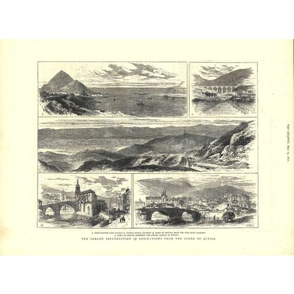 CARLIST INSURRECTION IN SPAIN 1872 Tudela Bilbao VICTORIAN ENGRAVINGS