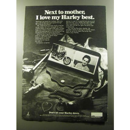 1981 Harley-Davidson Motorcycles Ad - Next to mother, I love my Harley best