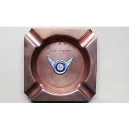 The Light Car Club Buxton Trial Copper Ashtray 1935 + Paperwork