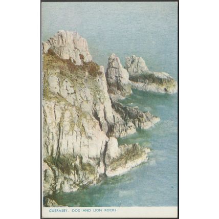 Dog and Lion Rocks, Guernsey, c.1950 - Photochrom Postcard