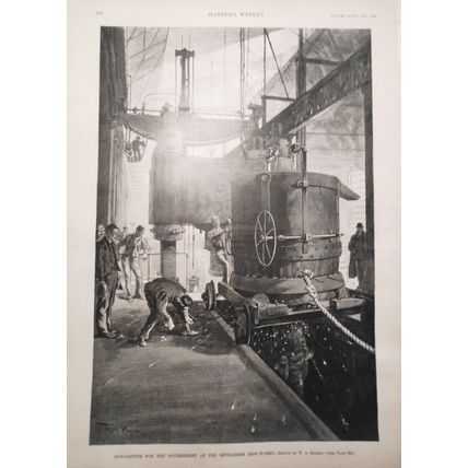 Gun-casting for the government at Bethlehem Iron Works, by Rogers. 1891 Original