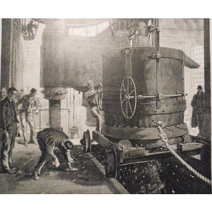 Gun-casting for the government at Bethlehem Iron Works, by Rogers. 1891 Original