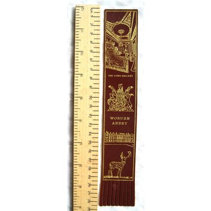 Vintage: red leather bookmark - Woburn Abbey