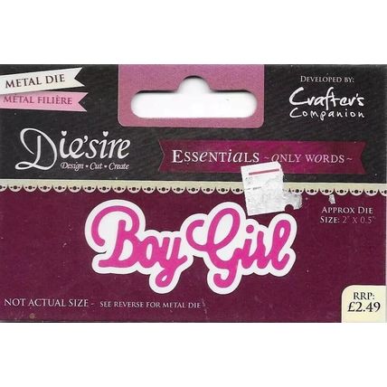 Crafter's Companion. Die'Sire. Boy/Girl Die. Die Cutting Cardmaking Scrapbooking