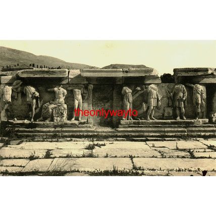 Theatre of Dionysos, The Stage Sculptures, Athens, Greece, Postcard