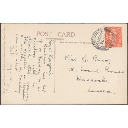 View on the Beach, Combe Martin, Devon, 1946 - HM Jarvis Postcard