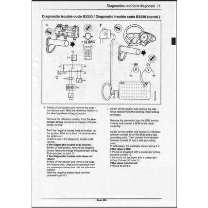 Saab 900 SRS Airbag Workshop Manual 1995 199423554 PDF