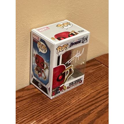 Funko Pop! Iron Spider #574 Facsimile Laser Autographed Figure (Box & Protector)