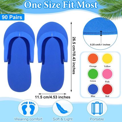 Janmercy 90 Pairs Pedicure Slippers Disposable Flip Flops Foam Sandals Bulk Spa
