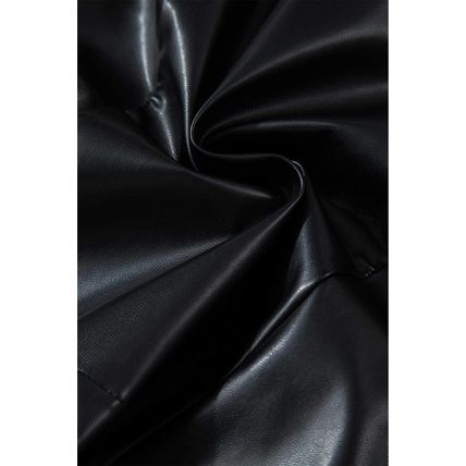 Black PU Leather Side Slits Slim Fit High Waist Mini Skirt
