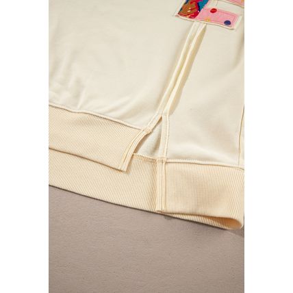 Apricot LOVE PATCH Graphic Oversized Sweatshirt
