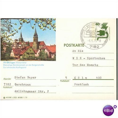 Germany postcard 1975 - 711 Ohringen (Hohenlohe)