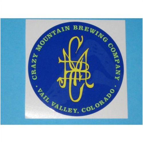 Crazy Mountain Brewing Company Vail Valley Colorado round beer sticker